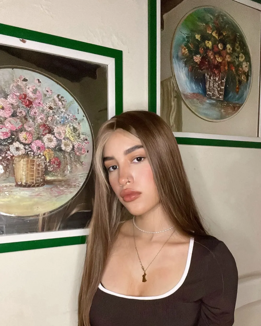 A girl on a live video call, online now